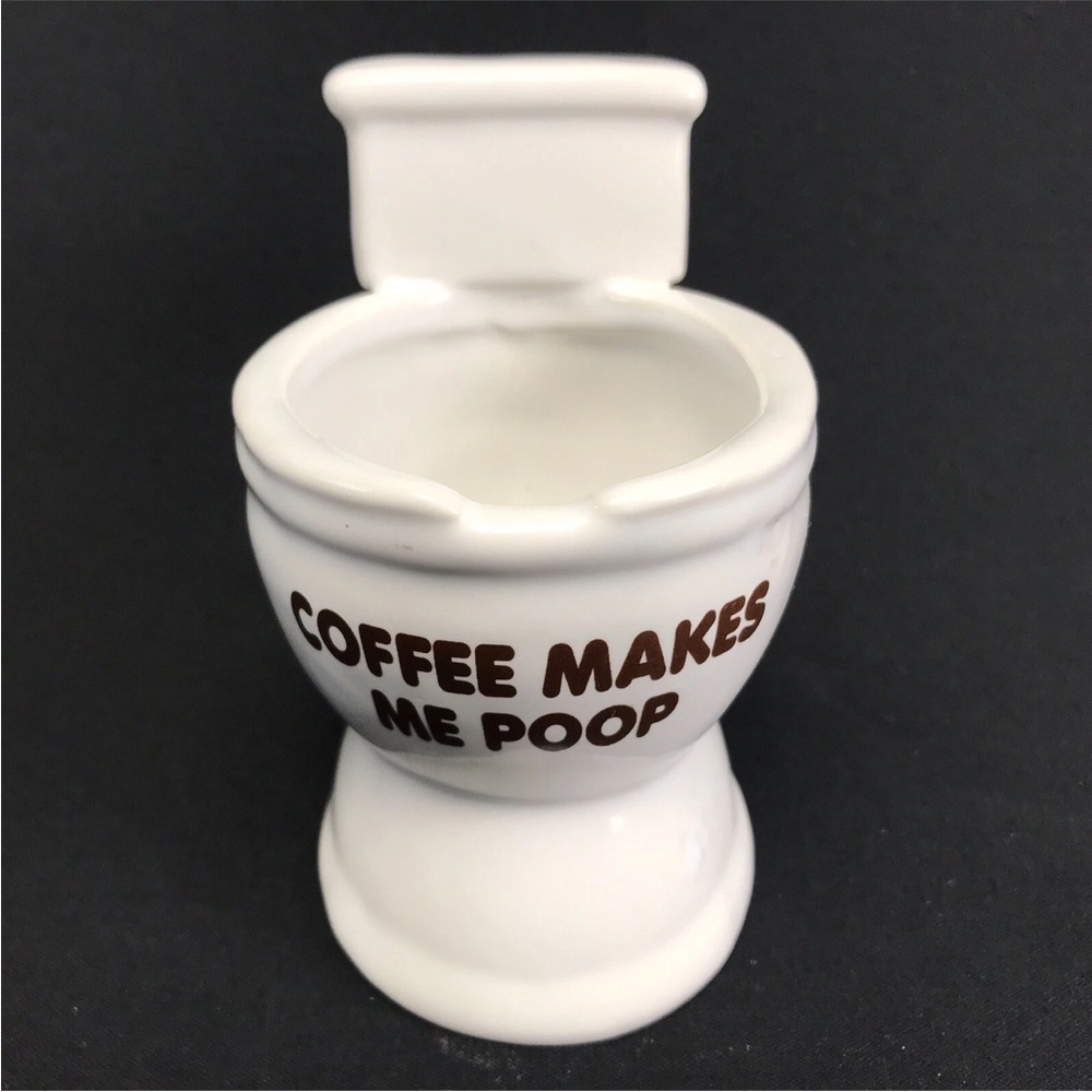Spencer’s Coffee Makes Me Poop Mug Cup Toilet White Ceramic Humor Joke Gag Gift